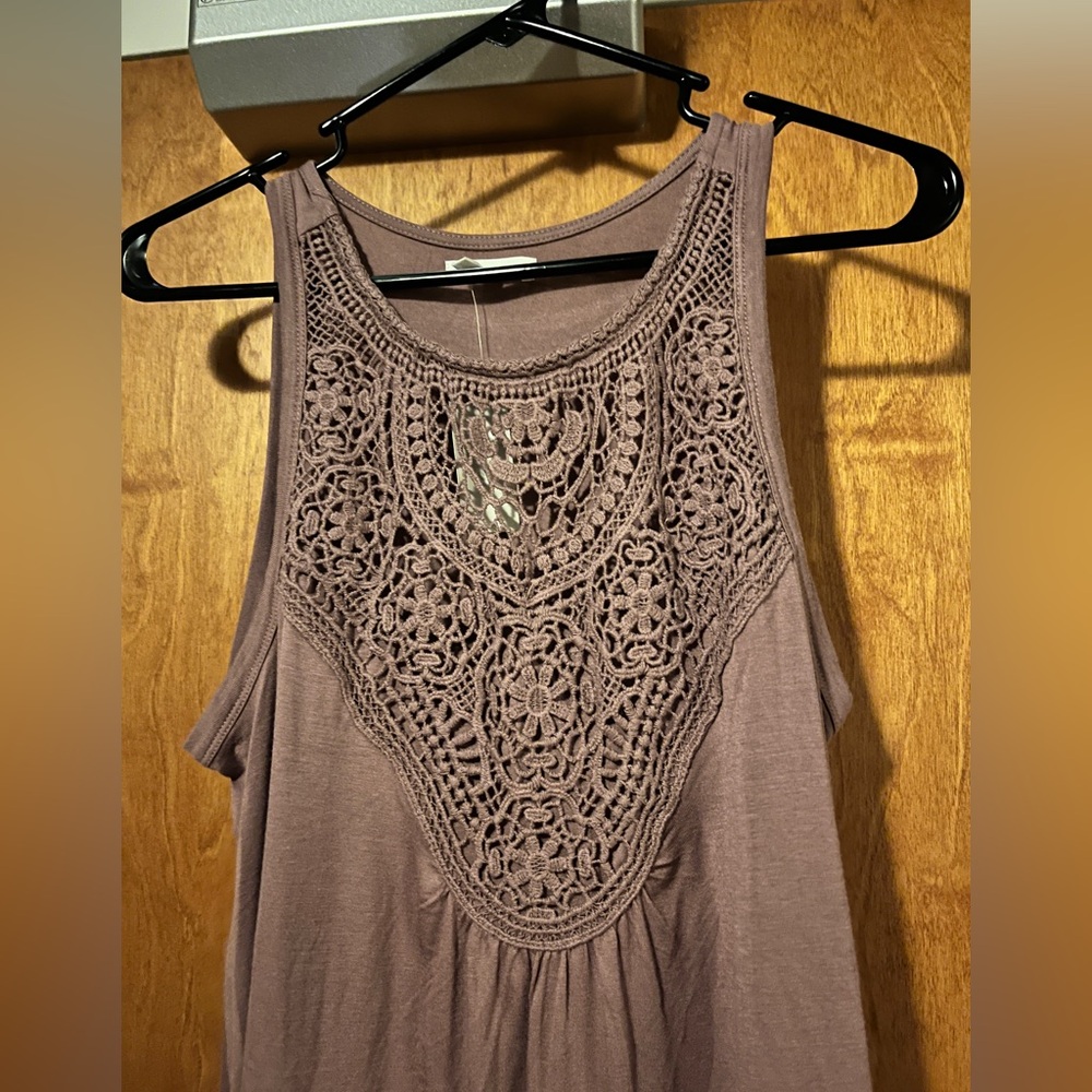 Maurices Gray Cropped Embellished Tank Top